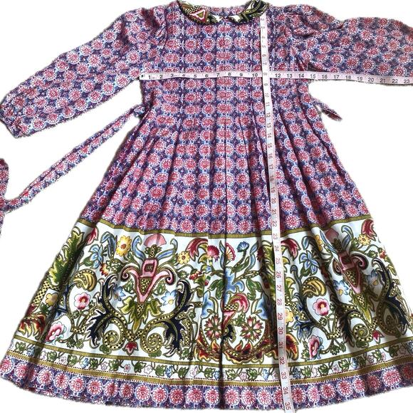 VTG‎ MOUSEFEATHERS Mixed Print Floral Dress Girls SZ 8 Puff Long Sleeve Prairie - Picture 11 of 11